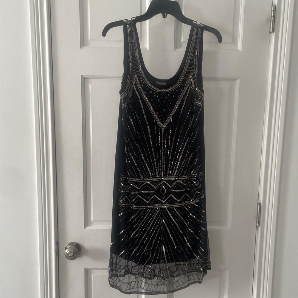 Angie Black Dress with Silver Accents